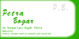 petra bogar business card